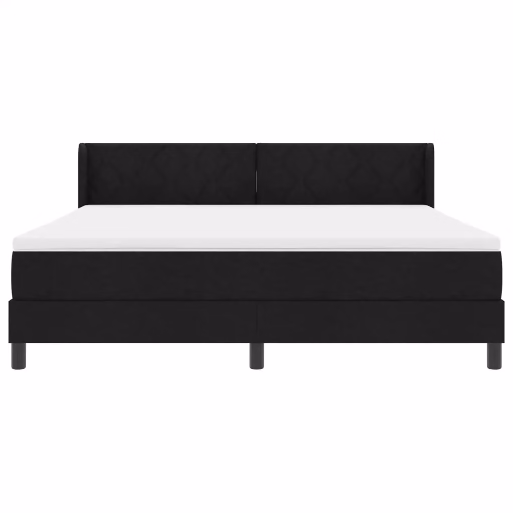 Letto a molle con testiera vidaXL in tessuto nero L: 180 cm, P: 200 cm, H: 203 cm – 2
