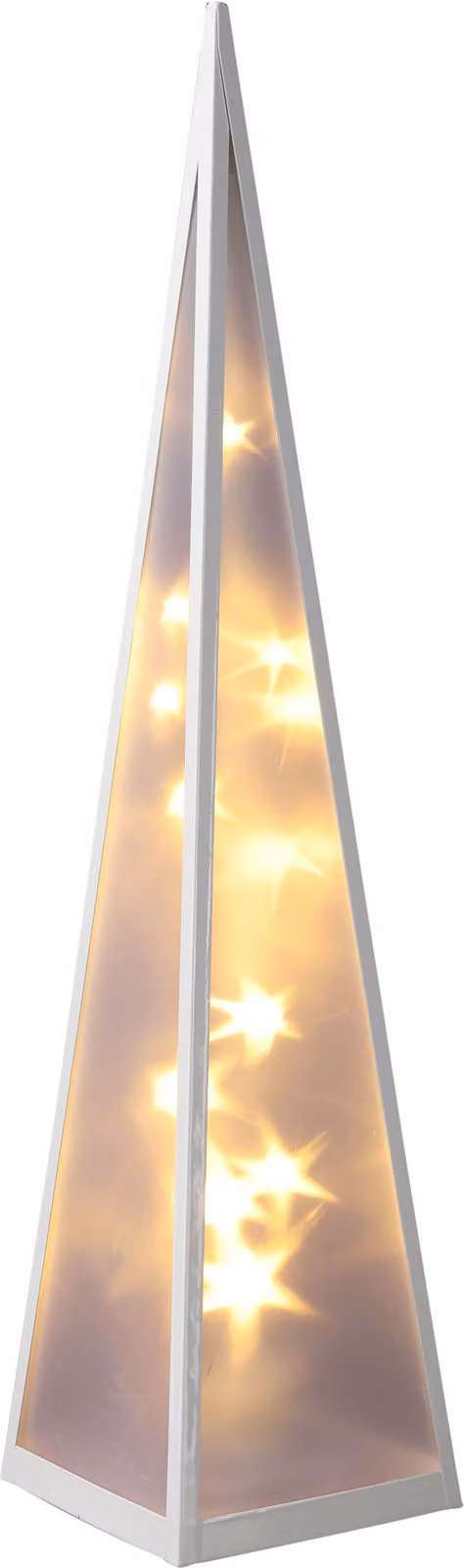Cono illuminato con 20 LED bianchi caldi e stelle rotanti