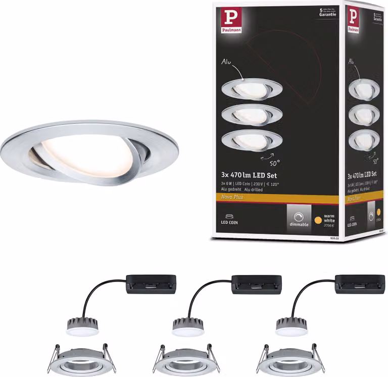 Paulmann Luce da incasso LED Nova Plus set base orientabile