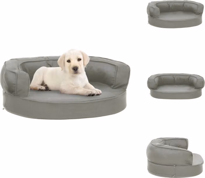 vidaXL Materasso ergonomico per cani 60x42 cm effetto lino grigio - Letti per cani