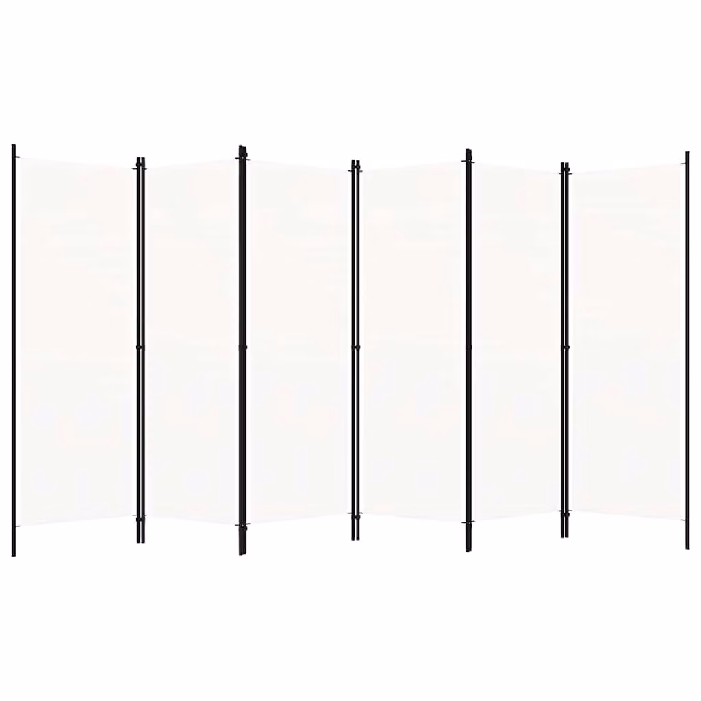 vidaXL Paravento a 6 Pannelli Bianco L: 300 cm, H: 180 cm