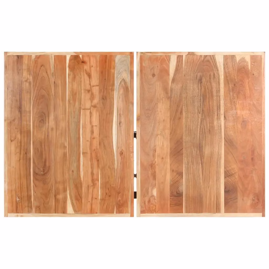 Tavolino da salotto rettangolare estensibile vidaXL in legno di acacia e metallo marrone L: 90 cm, P: 42 cm, H: 142 cm – 2