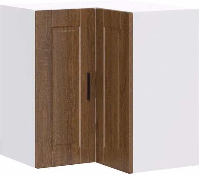 Armadio angolare da parete per cucina design funzionale contenitore 57 x 57 x 60 cm in legno ingegnerizzato rovere marrone 02_0050409