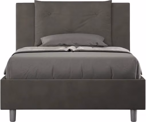 Letto imbottito Appia Ityhome in microfibra grigio con rete L: 120 cm, P: 210 cm, H: 110 cm – 1