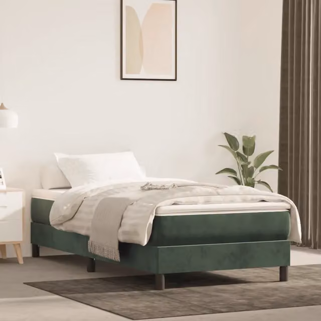 Materasso Ibrido vidaXL in Velluto Verde e Bianco, L/P/H: 120 x 190 x 20 cm – 1