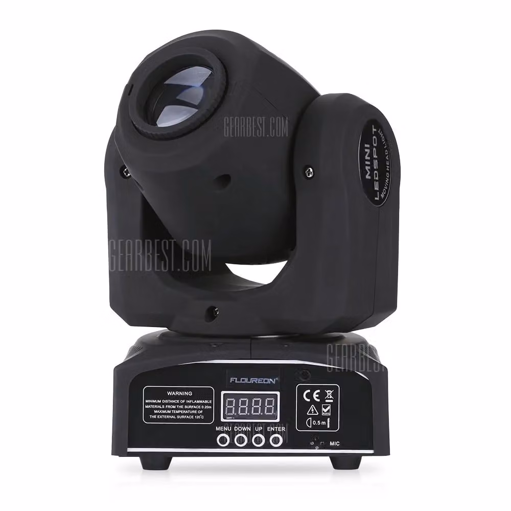 Trade Shop Traesio Mini Moving Head Led Spot 30W Multicolore con Gobos Dmx e Effetti Disco Party Nero – 2