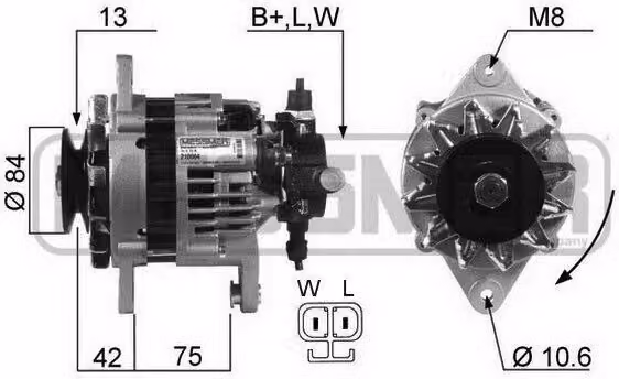 ERA 210064A Alternatore 70 A 14 V per OPEL Corsa B berlina (S93), Astra F CC (T92), VECTRA B (36), Astra F Caravan (T92) e VECTRA B CC