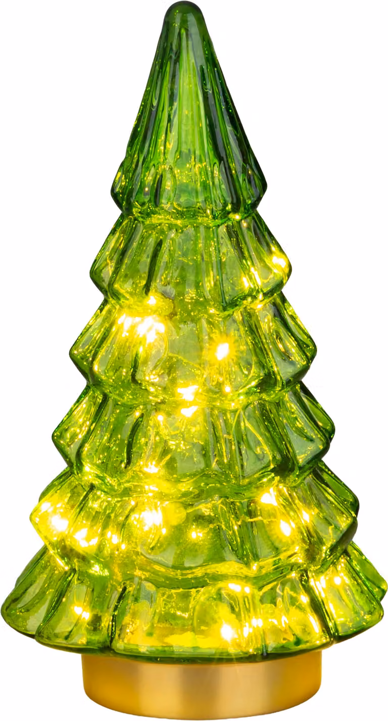 Decorazione MagicHome Natale, Albero, 12xLED bianco caldo, 2xAA, IP20, 12x12x24 cm