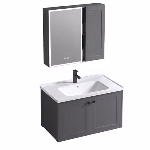 Rea - Set di mobili da bagno con lavabo Monti 60 cm Grigio - 48 x 60 cm