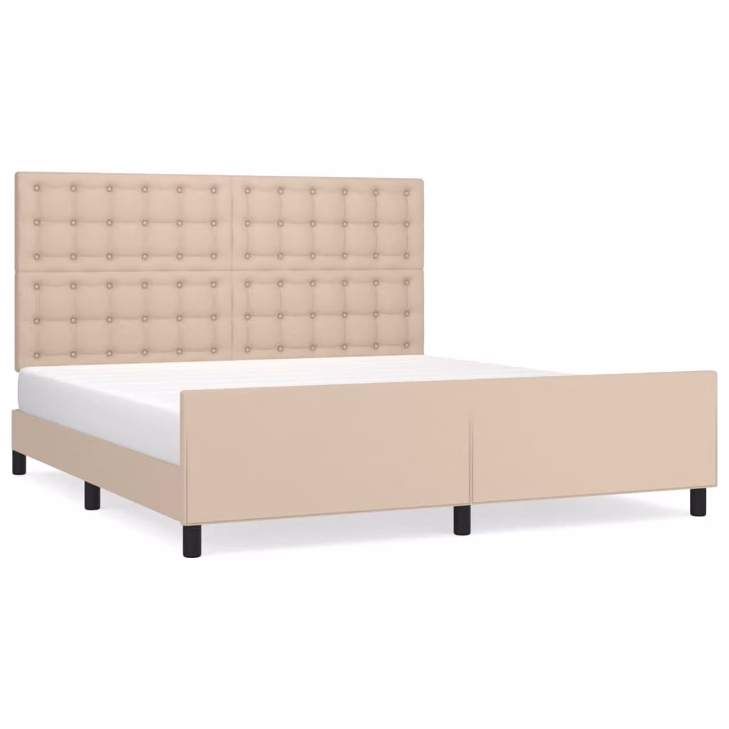 Giroletto con Testiera Cappuccino 160x200 cm in Pelle finta