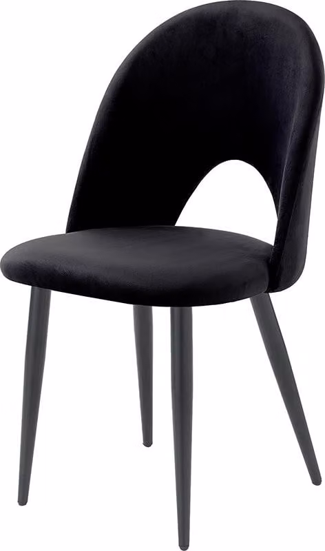 Set di 4 sedie da cucina dal design moderno in velluto Bounty - Nero