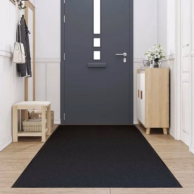 Zerbino rettangolare nero lavabile antiscivolo in polipropilene e PVC L: 115 cm, P: 500 cm