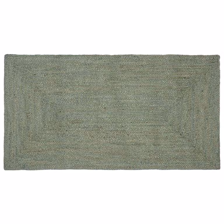 Tappeto da area rettangolare in juta vidaXL, colore verde, L 60 x P 110 cm
