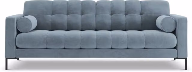 Divano 3 posti Bali Cosmopolitan Design in velluto azzurro L: 177 cm, P: 75 cm, H: 92 cm