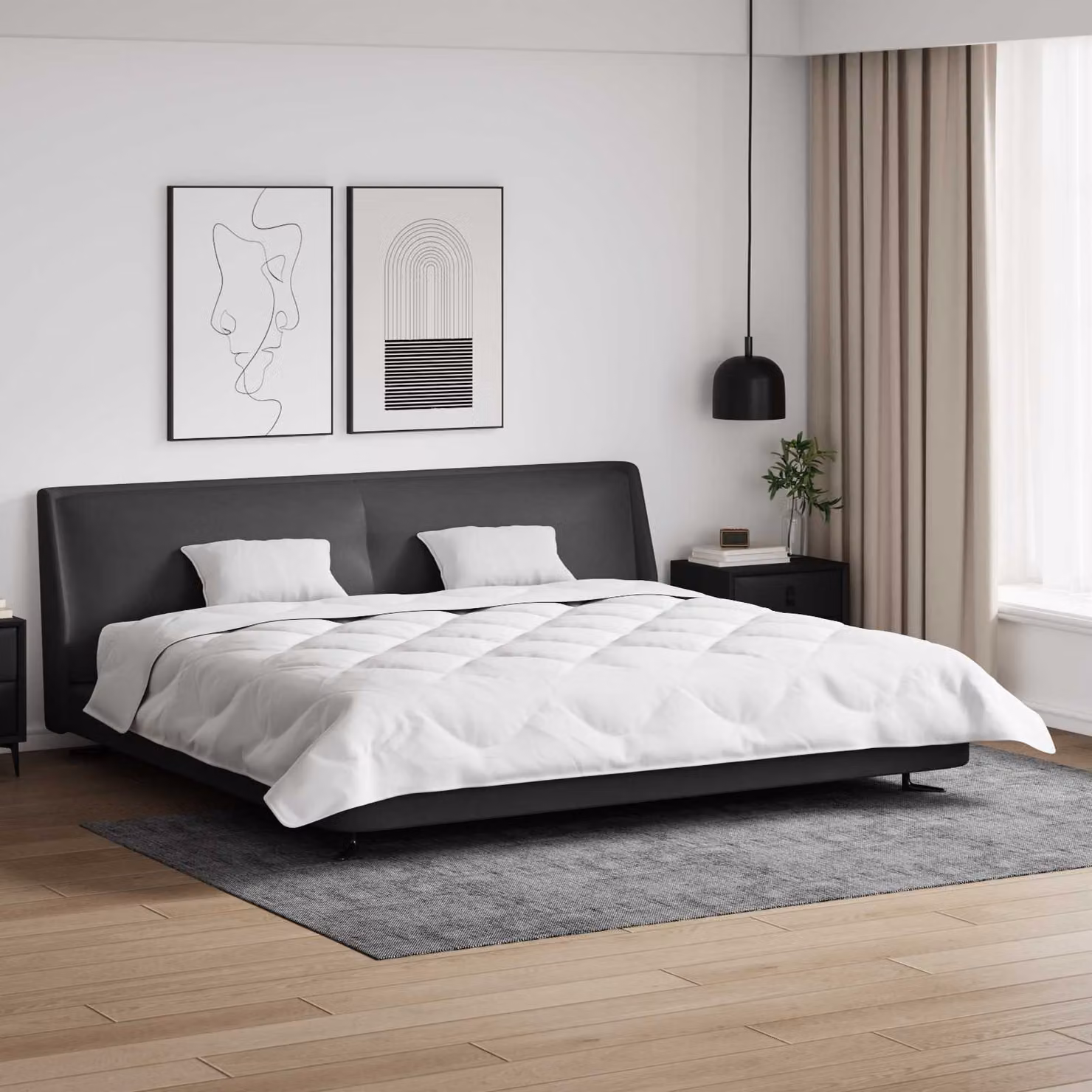 Set da letto invernale vidaXL composto da duvet e 3 cuscini in microfibra bianca