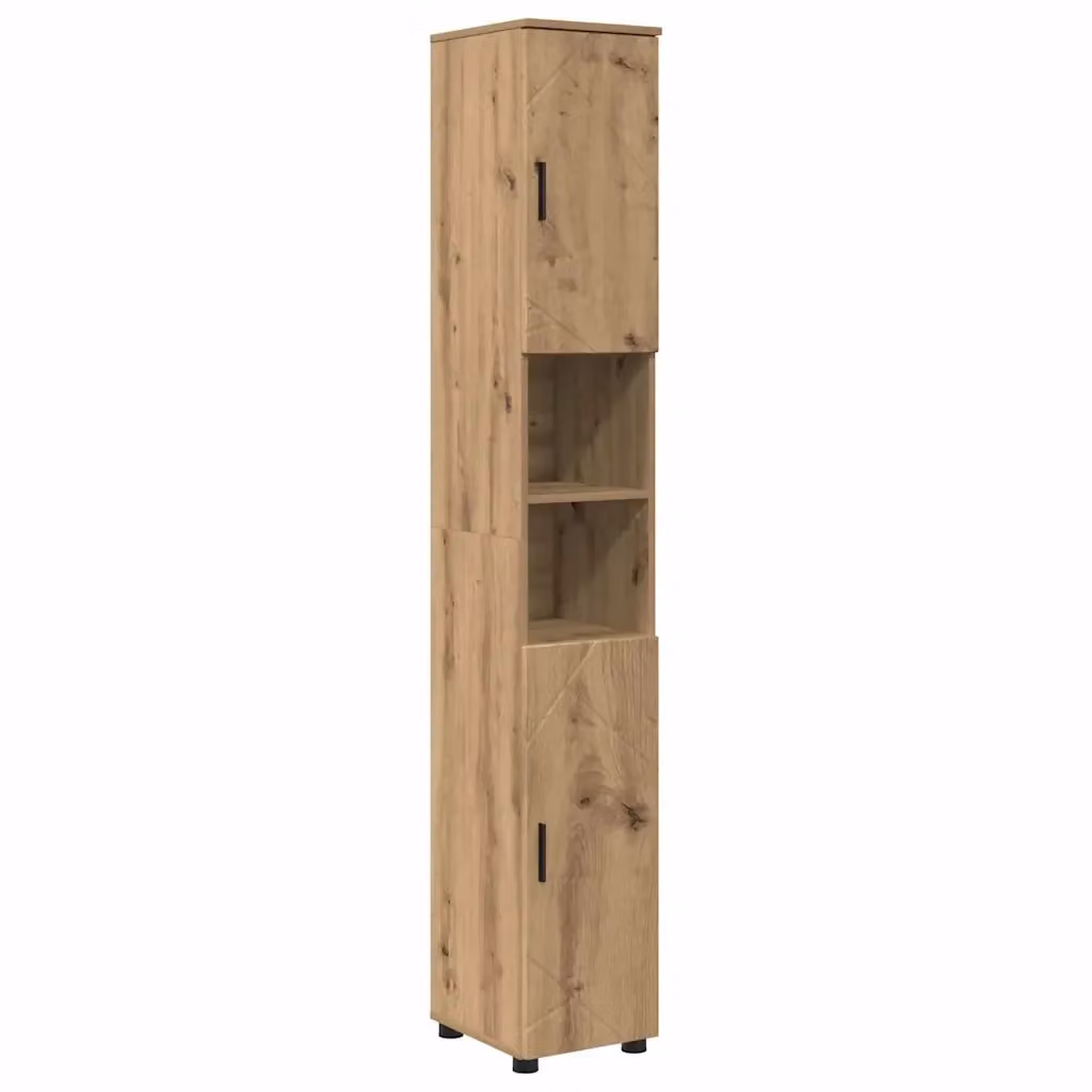 Mobile da bagno sospeso vidaXL in legno rovere marrone con ante a battente e ripiani interni L: 30 cm, P: 35 cm, H: 192 cm – 2
