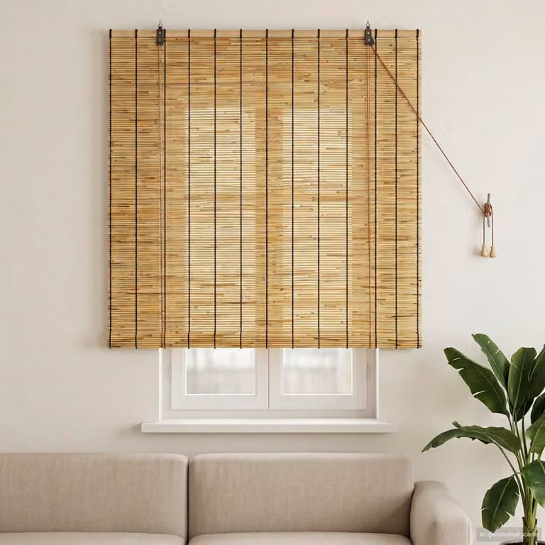 Tenda a rullo vidaXL in tessuto beige e marrone, resistente ai raggi UV, L: 120 cm x H: 160 cm