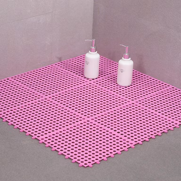 Tappetini da bagno, 30 x 30 cm, antiscivolo, saldati, ideali per la vasca da bagno, adatti per bagni, cucine, residenze, colore rosa