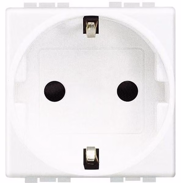 LEGRAND LEGR BTicino Presa SCHUKO SL N4141AN con protezione bambini 2 moduli, bianco