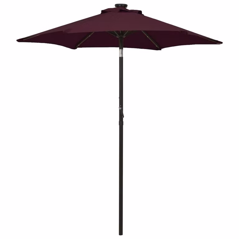 Maison Exclusive - Ombrellone con illuminazione a LED, colore bordeaux, dimensioni 200x211 cm, struttura in alluminio