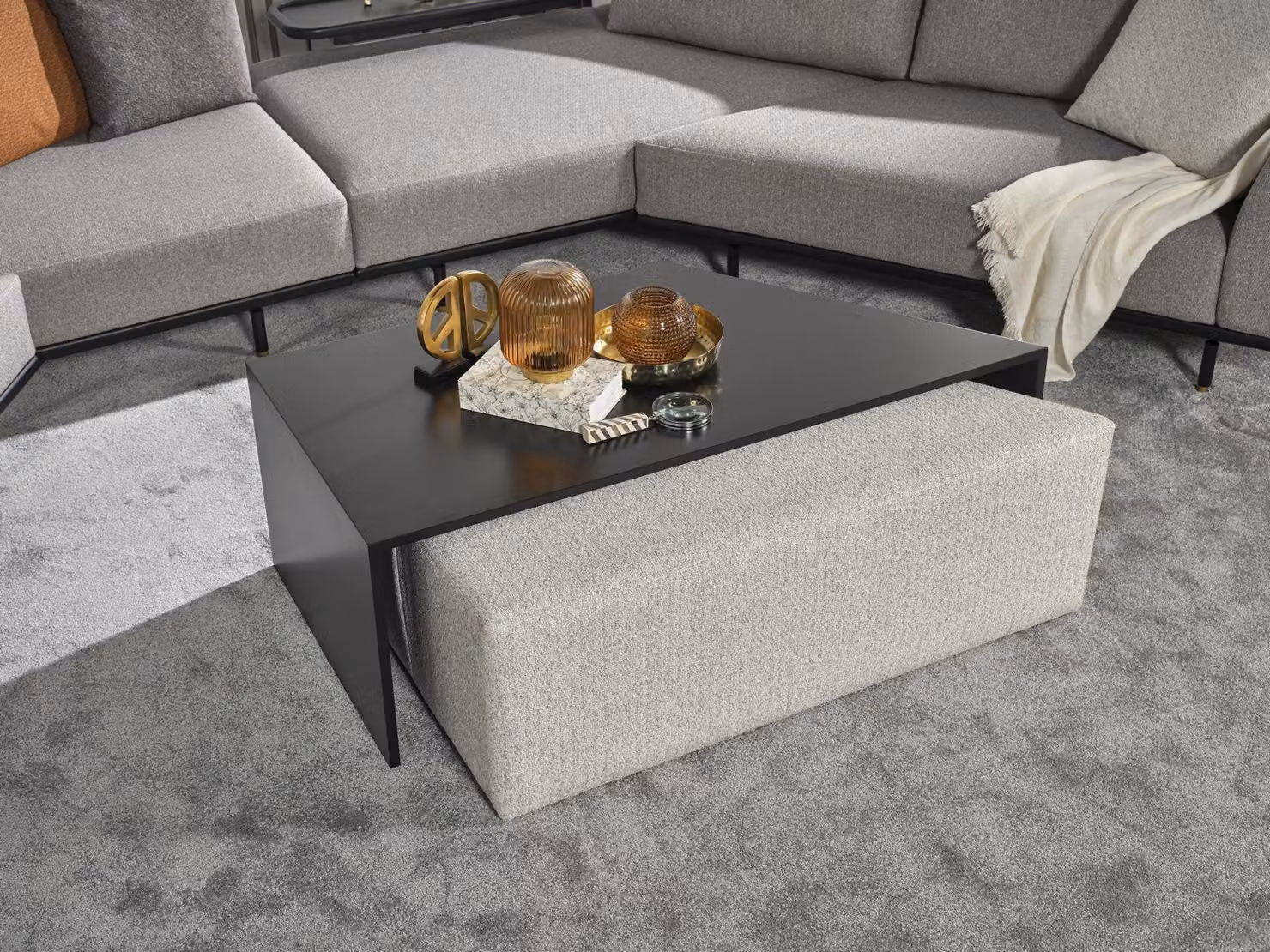 Couchtisch Wohnzimmer Möbel Luxus Material Holz Modern Design grau