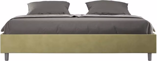 Letto matrimoniale king size senza rete imbottito 190x200 microfibra tè verde Azelia