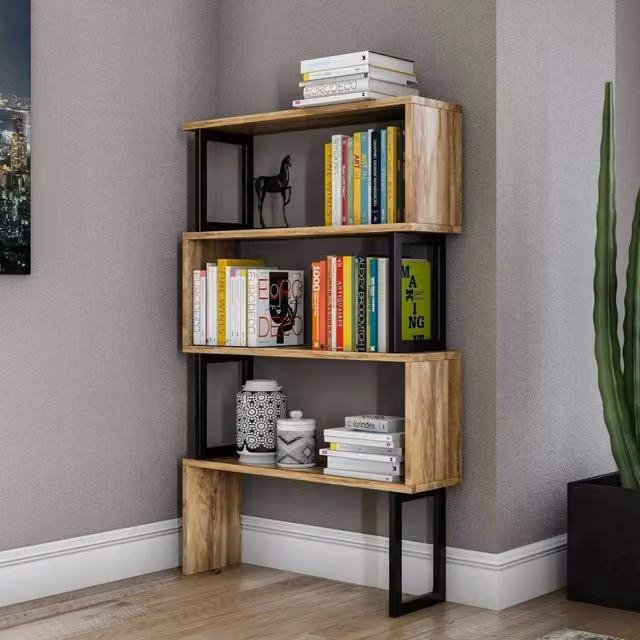 Libreria Haruto DMORA in legno e metallo marrone, L 80 cm x P 22 cm x H 128 cm