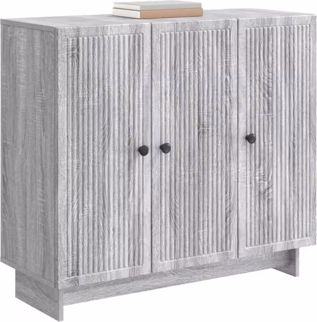 Credenza moderna in legno ingegnerizzato Grigio Sonoma per soggiorno e sala da pranzo L/P/H: 89 x 34,5 x 80 cm