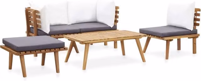 Set Divani da Giardino 5 pz in Legno Massello di Acacia 46678