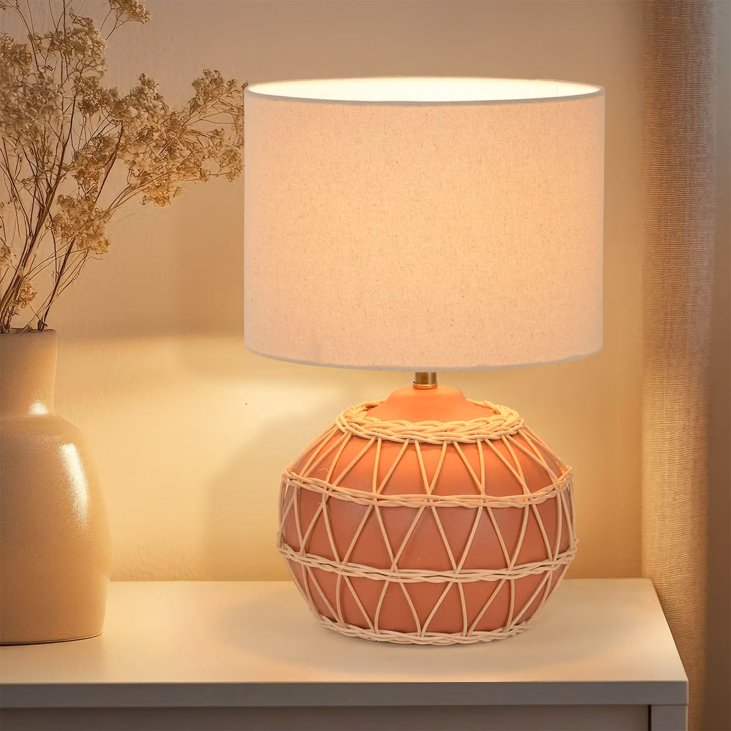 COREP Lampada da tavolo Cyclades, Terracotta, Soggiorno / Sala da pranzo, Ceramica, Lampada da tavolo