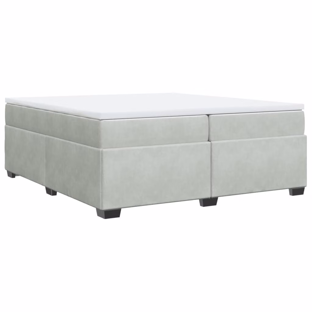 Giroletto a Molle con Materasso Grigio Chiaro 200x200cm Velluto