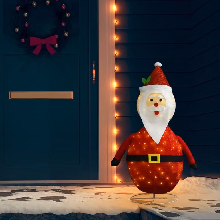 The Living Store Decorazione natalizia Babbo Natale LED in tessuto 120 cm