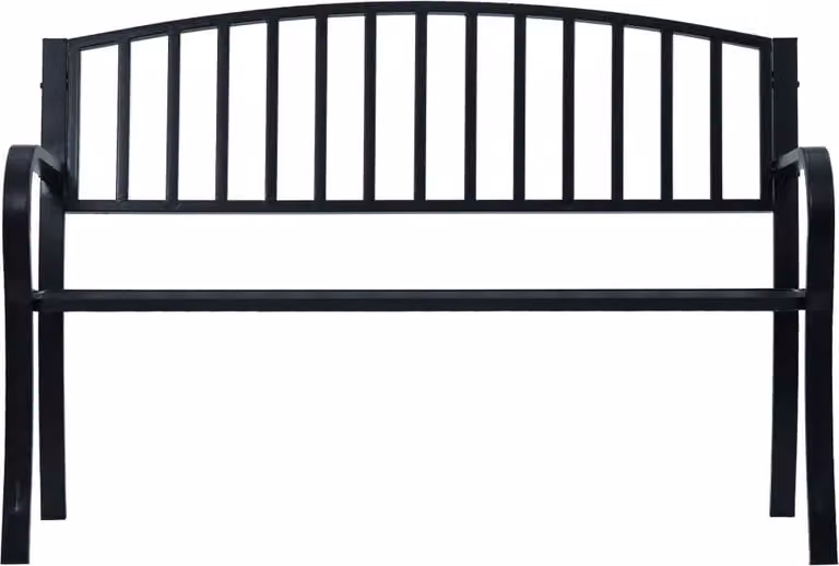 Panchina da Giardino 125 cm Nera in Acciaio