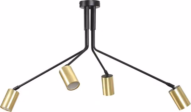 Plafoniera Minimal Morigena Acciaio Nero 4 Luci Gu10