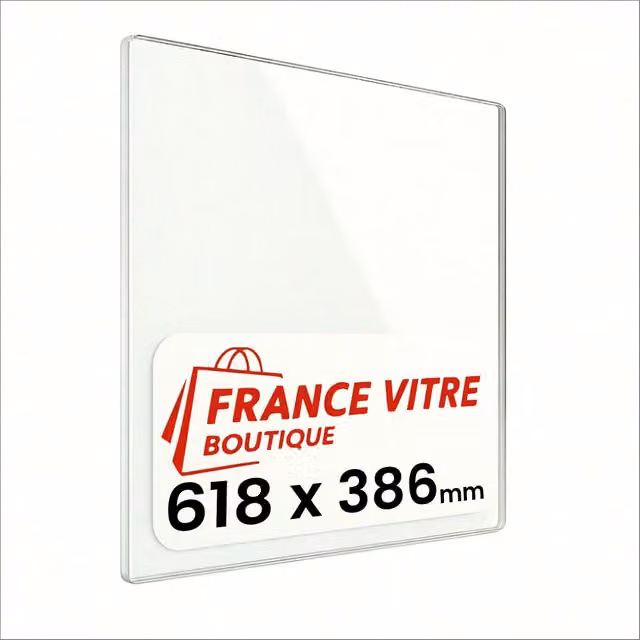 Vetro di ricambio trasparente per stufa a legna e caminetto France Vitre L: 61,8 cm x H: 38,6 cm x Spessore: 4 mm – 1