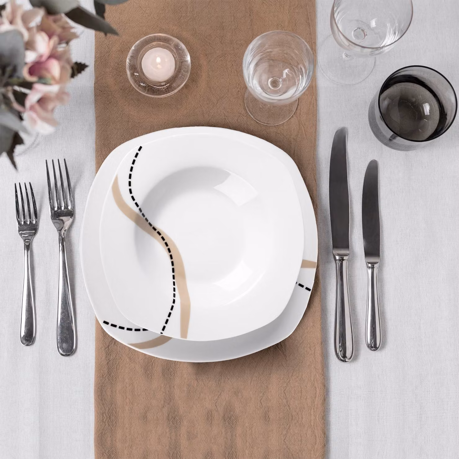 Servizio di piatti Flexy Gusto Casa in porcellana bianca, 12 pezzi – 2