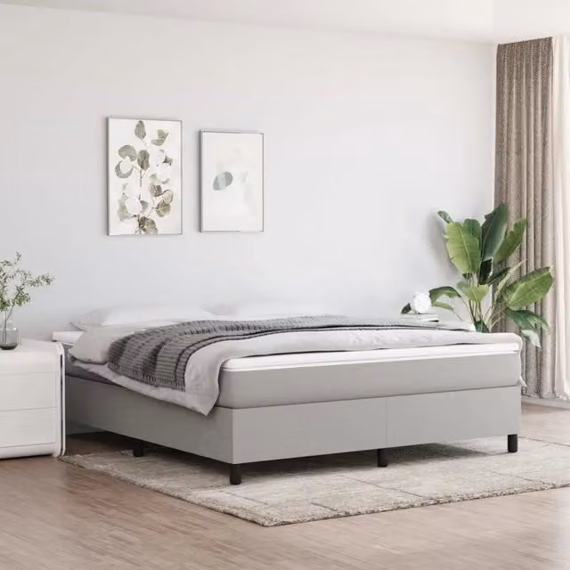 Letto Ibrido con Giroletto e Materasso vidaXL Grigio e Bianco L/P/H: 200 x 160 x 35 cm