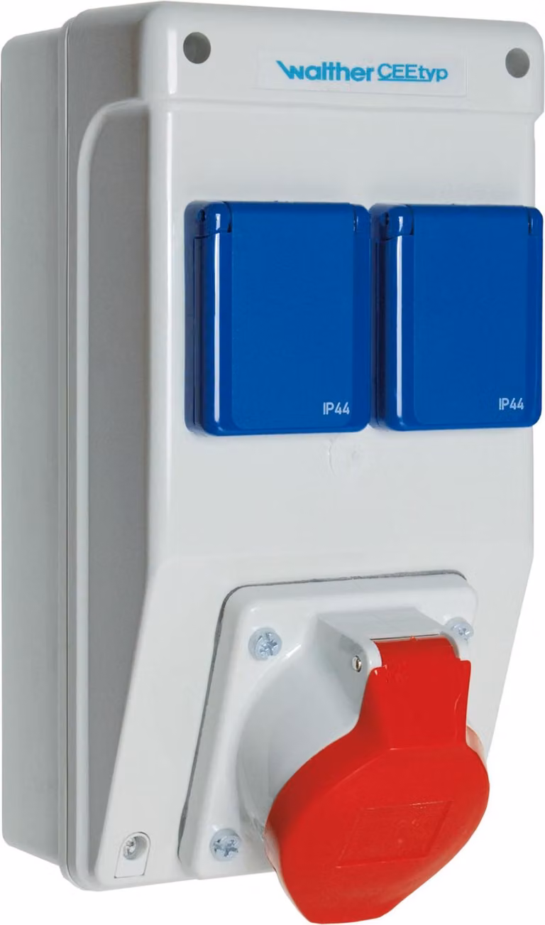 WALTHER-WERKE Presa di corrente combinata, plastica, montaggio a parete