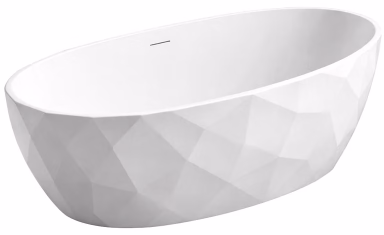 CERANO - Vasca da bagno freestanding in acrilico Malia - bianco lucido - 168x76 cm