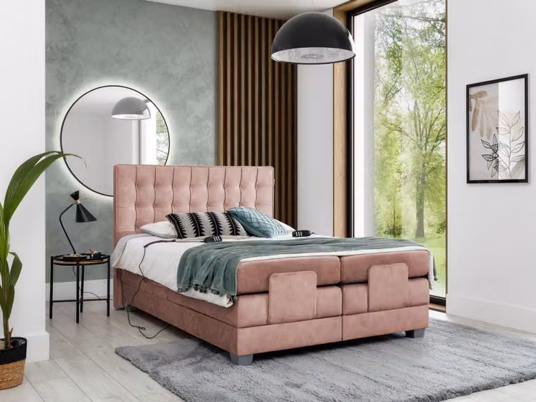 Bett 160x200cm Einrichtung Schlafzimmer Polsterbett Textil Modern Möbel