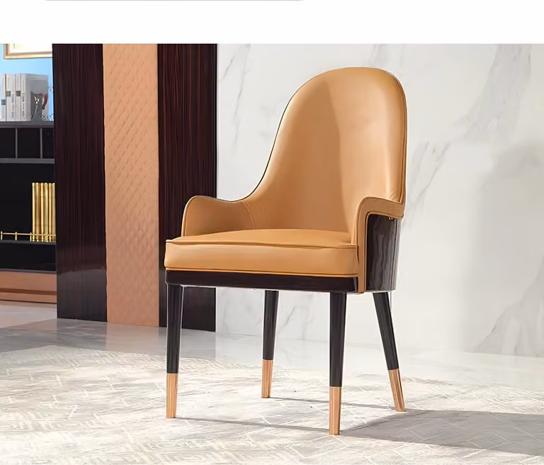 Stuhl 1x Ess Zimmer Polster Stuhl Sessel Fernseh Lounge Club Leder Sitz