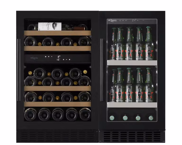 Cantinetta a due unità per vino e birra 90 - Nero - mQuvée