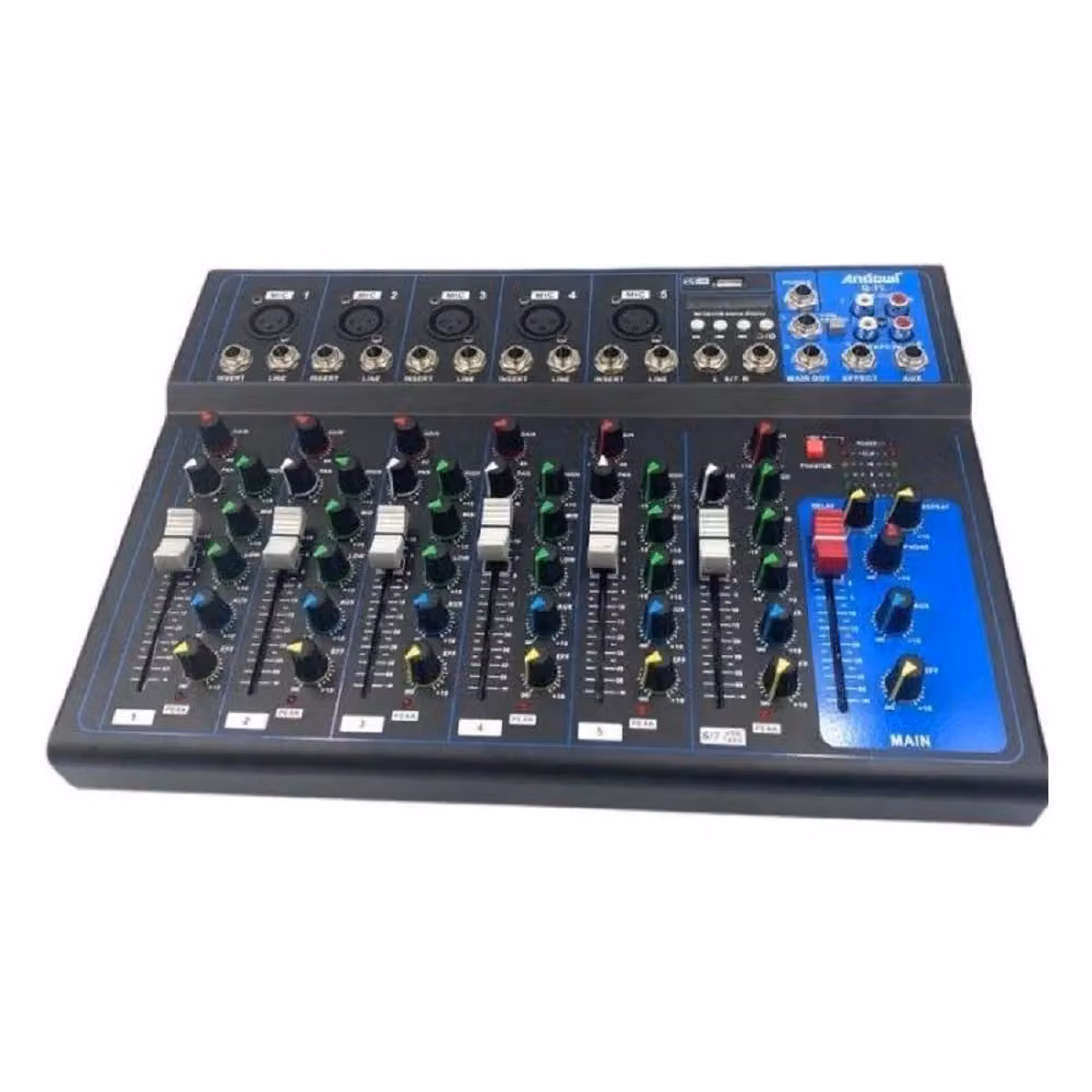 Mixer Professionale Andowl Serie Q-7l a 7 Canali con Bluetooth e USB Black – 2