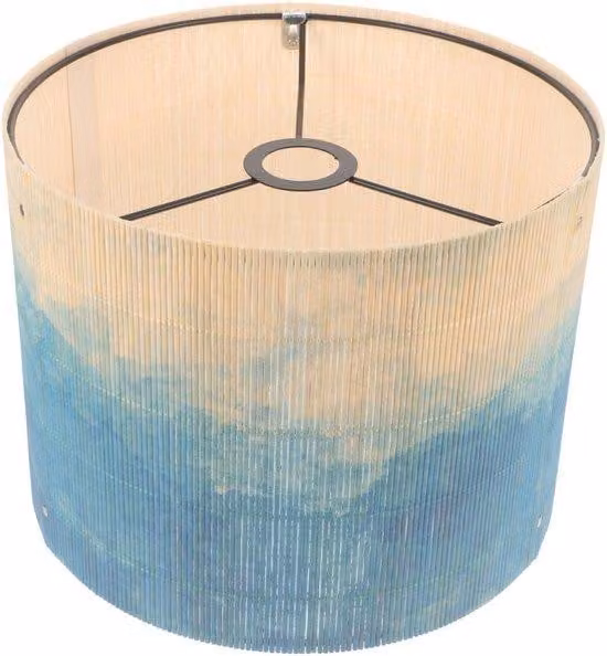 Dailygoody - Paralume per lampada a sospensione - Paralume vintage - Copertura in bambù - Blu - Accessorio per lampada - Adatto per lampadari e lampade da tavolo
