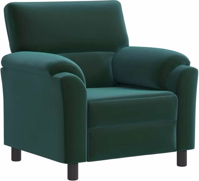 Divano moderno vidaXL in velluto verde e nero L: 94 cm, P: 85 cm, H: 93 cm
