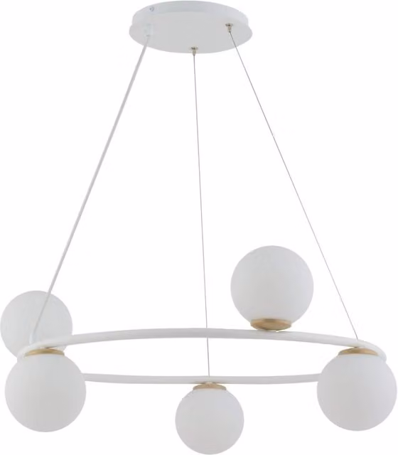 Lampadario Gama Koło anello bianco 5 sfere G9 Sigma