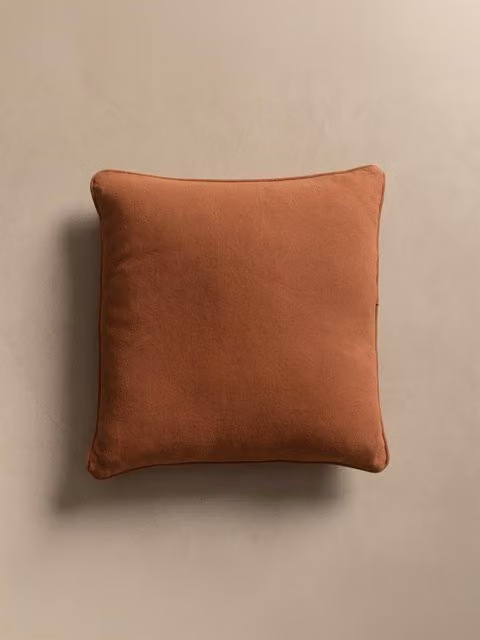 Cuscino quadrato Bloq color terracotta Kenay Home in cotone lavabile in lavatrice 45 x 45 cm