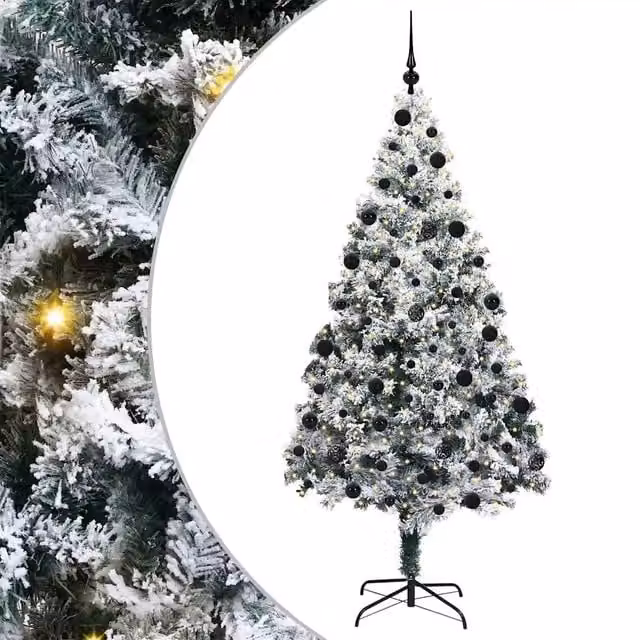 Albero di Natale artificiale moderno vidaXL bianco con 300 LED luce bianca calda, Altezza: 210 cm – 1
