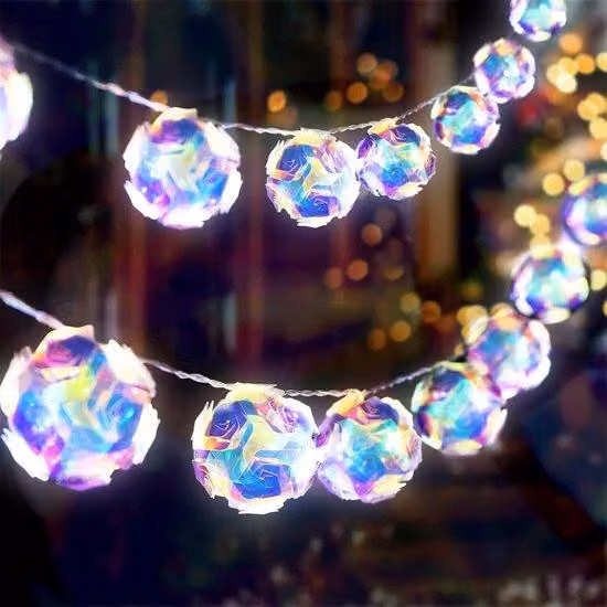 Ghirlanda luminosa da discoteca con 20 lampadine a LED a forma di globo, lunghezza 3 m, alimentazione USB e a batteria