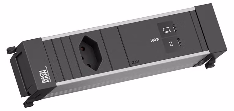 BACHMANN POWER FRAME S 1xCH 0°, 1xUSB C/C 100 W, lunghezza 0,2 m